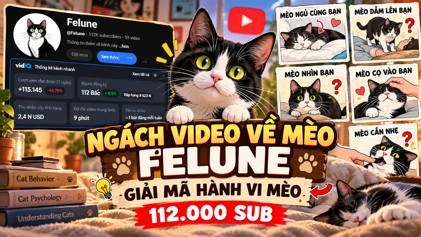 Ngách Video Về Mèo: Felune Giải Mã Hành Vi Mèo Và Cách Làm Kênh Faceless